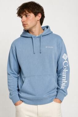 Columbia Blue Logo Hoodie Large Men's Pullover Sweatshirt